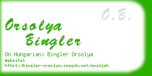 orsolya bingler business card